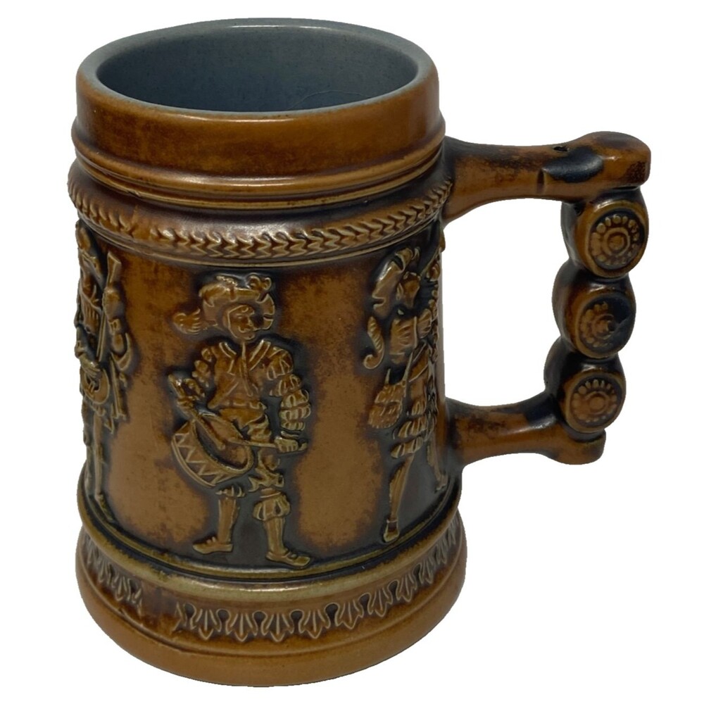 Gerz Gerzit Germany Stoneware Salt Glazed Beer Mug Stein Figural Musicians Brown